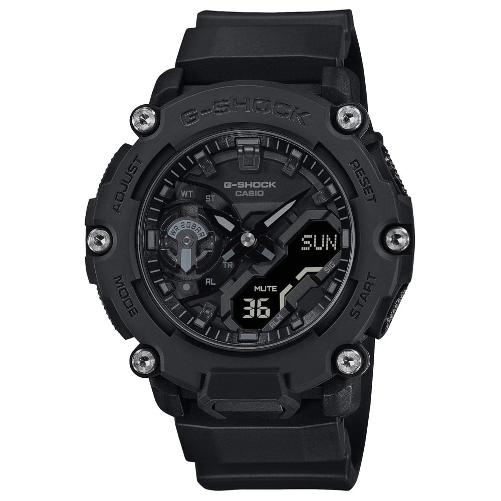 Reloj Casio G-shock Carbon Core GA2200BB-1A Digital Analógico Luz Led Resina Negro