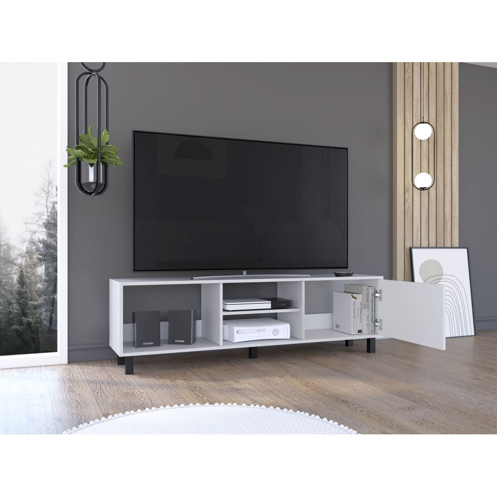 Rack Tv 65 Tunez 1 Puerta - Blanco