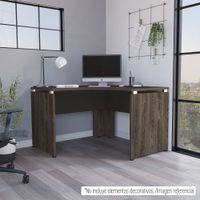 Escritorio En L Home Office - Coñac / Negro