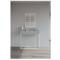 Consola Industrial Scott color Gris/Blanco 2 cajones base Metalica TU MESITA