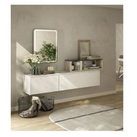 Recibidor Minimalista Floltante Capri color Blanco/Ceniza 2 puertas TU MESITA