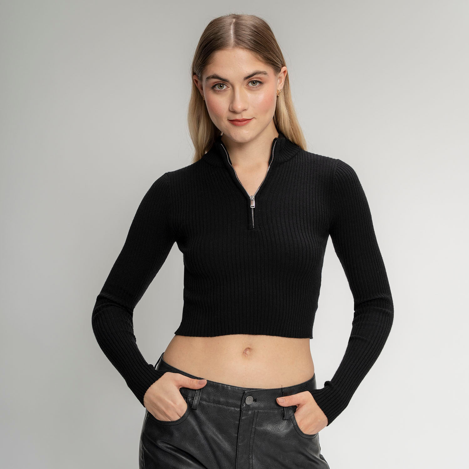 Chompa Mujer Hypnotic Rib Zip 1