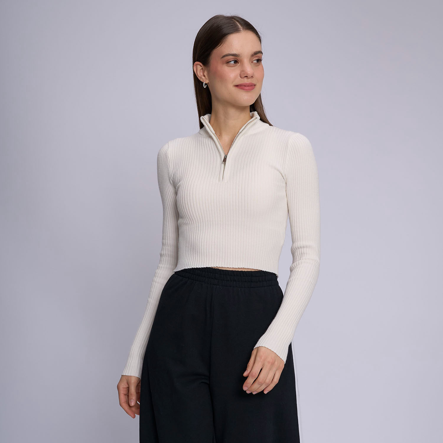 Chompa Mujer Hypnotic Rib Zip 1