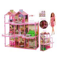 Casa de Muñecas Amoblada 3 Niveles 245 PCS + muñeca