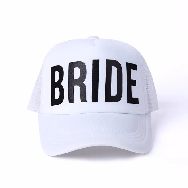 Gorra estilo trucker para la novia despedida de soltera bride blanco y negro
