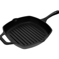 Sartén Hierro Fundido Grill 25 cm Rectang. (10x10) Esmaltada - MEGA IMPORT