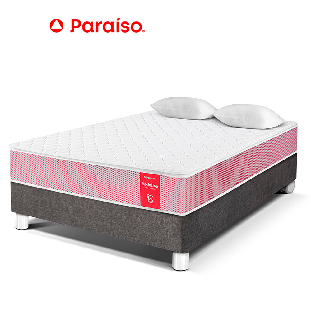 Conjunto Box Tarima Classic Medallón Acero 2 Plazas