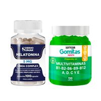 Melatonina 5mg 100 Cap Dermo Sumak + Gomitas Multivitaminas adulto