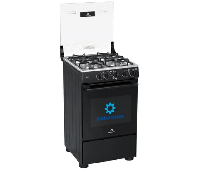 Cocina Indurama Goya de Pie a Gas 4 Quemadores Negro: Eficiencia y Estilo (MO)