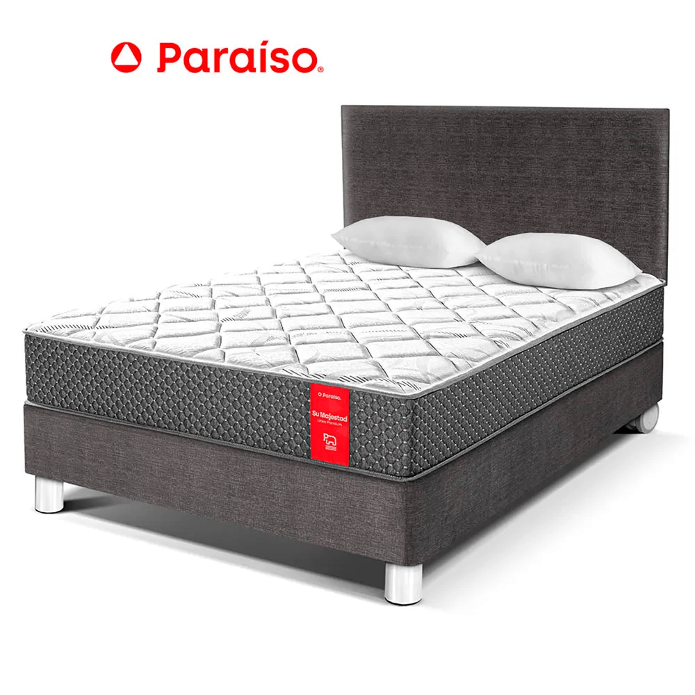 Juego de Dormitorio Paraíso Su Majestad 2 Plazas Acero + 2 almohadas + protector