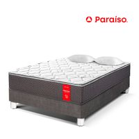 Cama Paraíso Super Star 2 Plazas Acero + 2 almohadas + protector
