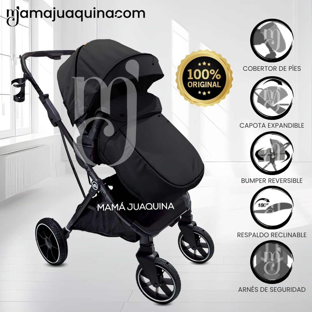 Coche Cuna Moisés de Lujo «OSLO» Negro