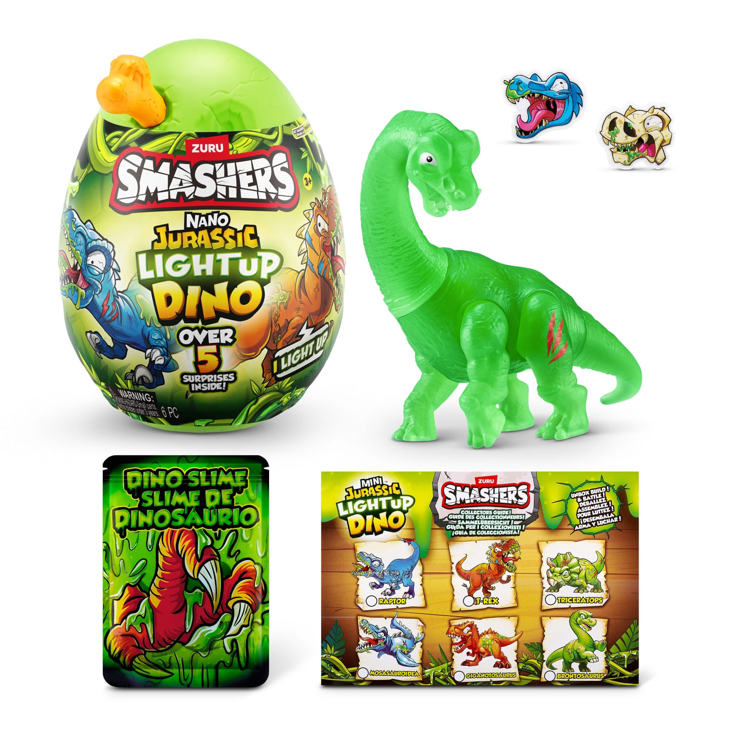 Dino Jurásico Sorpresa Luminoso Smashers
