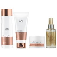 Shampoo Reparador + Acondicionador + Mascarilla + Elixir Wella Fusion