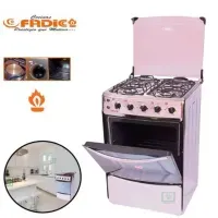 Cocina con Tapa de Vidrio y Horno Kiara 4H Gris