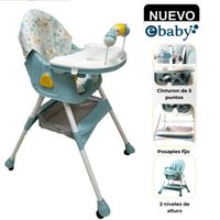 Silla de Comer Plegable Con Ruedas Doble bandeja LULU Verde