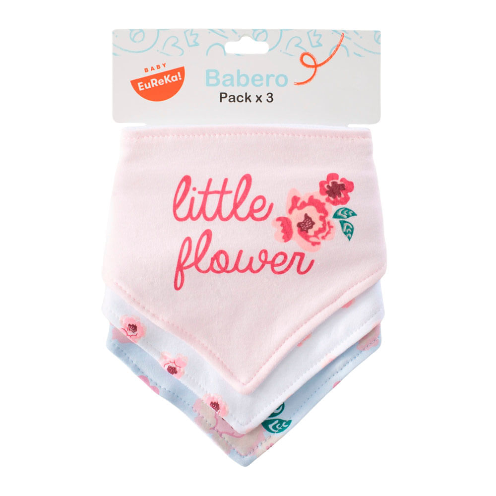 Babero Bandana X3 Flores BABY EUREKA