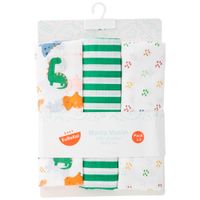 Cuna Manta Muselina Colores y Dino Pack x3 BABY EUREKA
