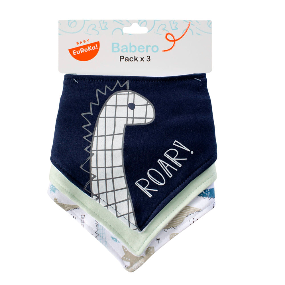 Babero Bandana X3 Dinosaurios BABY EUREKA