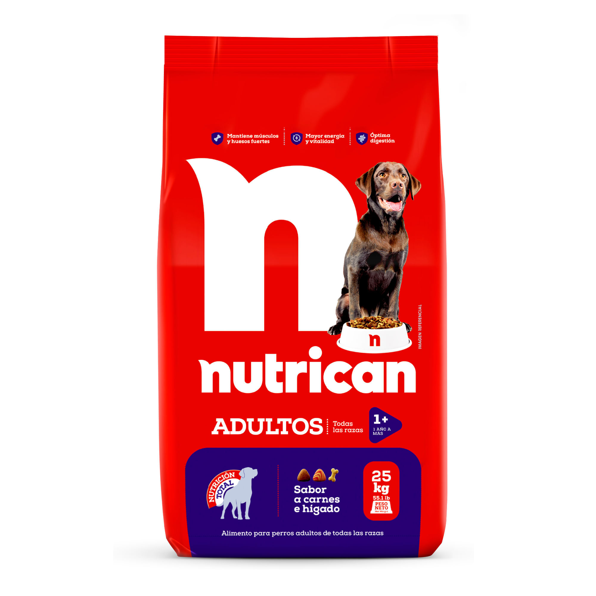 Alimento para perros NUTRICAN Adulto Todas las Razas Sabor Carne Bolsa 25kg