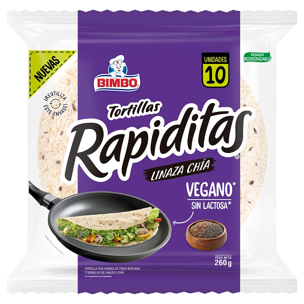 Tortillas Rapiditas BIMBO de Linaza y Chia Bolsa 260g