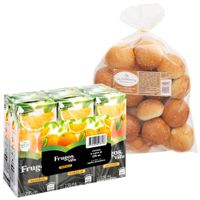 Pack Bebida de Naranja FRUGOS Caja 235ml Paquete 6un + Petipan LA FLORENCIA Bolsa 550g