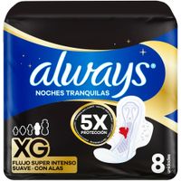 Toallas Femeninas Nocturna Suave ALWAYS Talla XG Paquete 8un