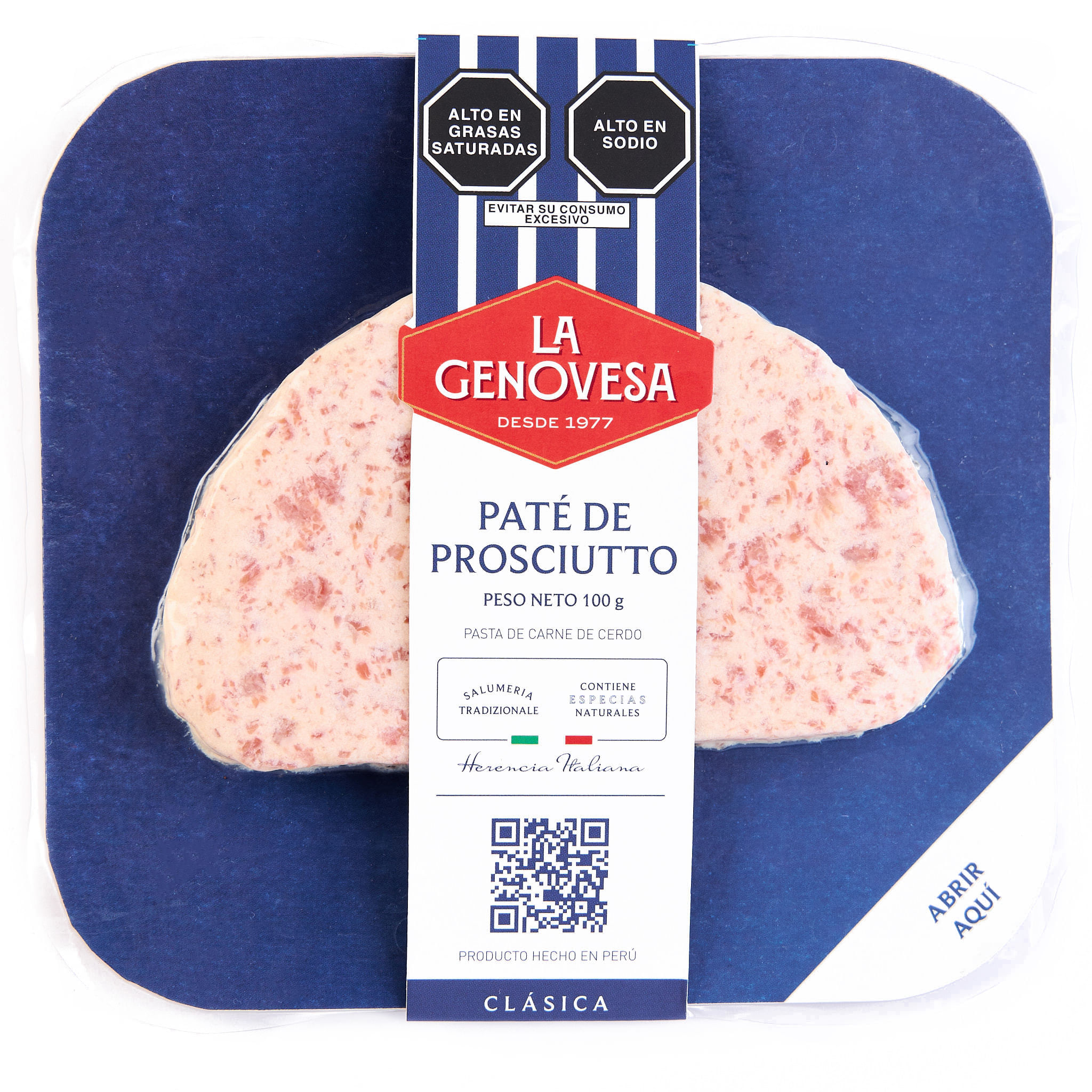Paté de Prosciutto LA GENOVESA Bandeja 100g