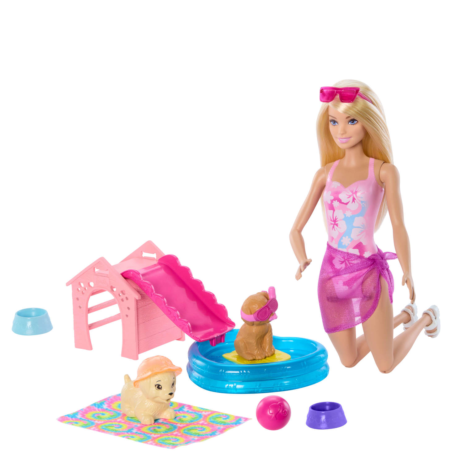 Set De Juego Barbie Fiesta Piscina Con Perritos