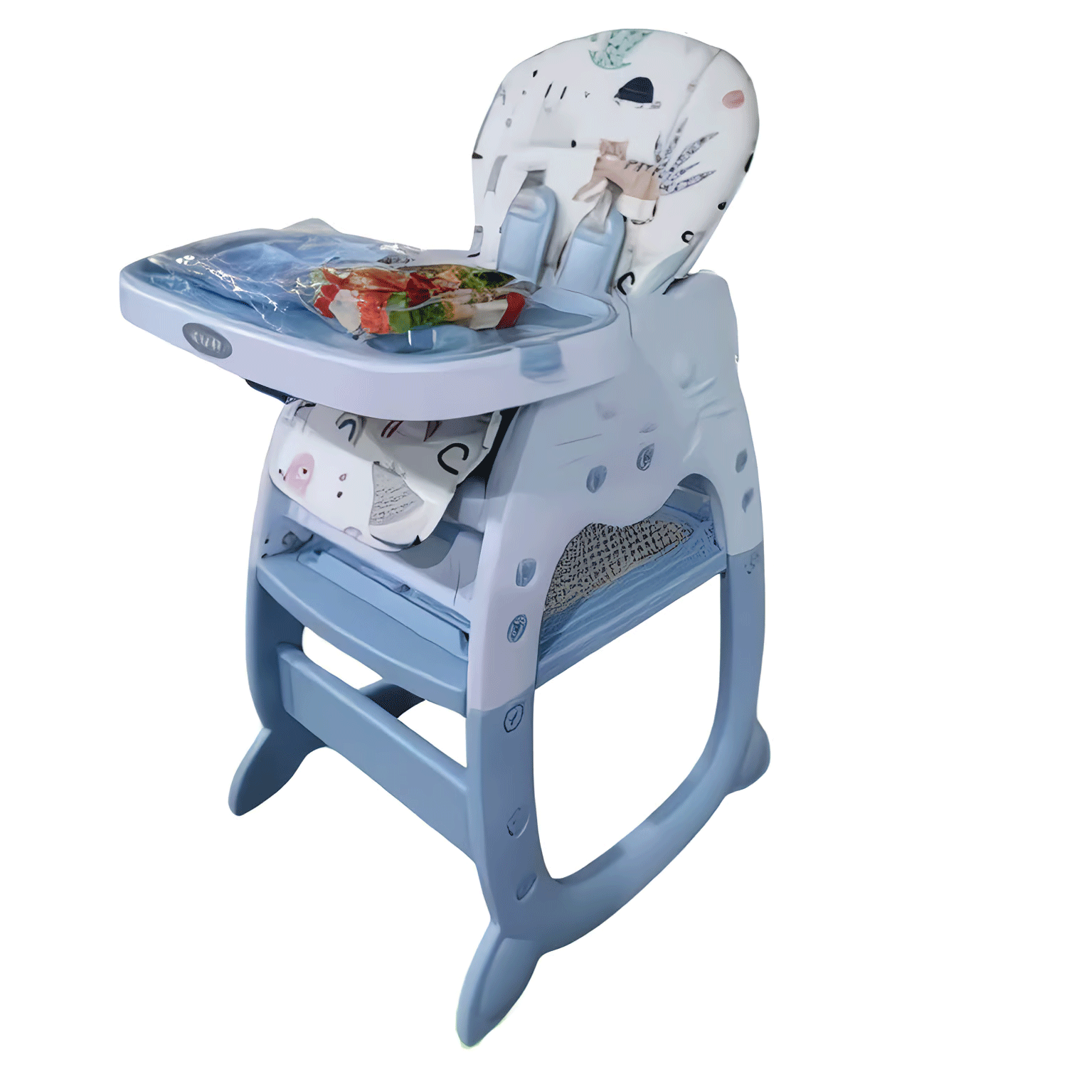 Silla Carpeta Hi Baby Gato 3 en 1 Azul con Plato y Lego