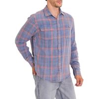 Camisa Manga Larga Para Hombre Algodón Orgánico Bradford Azul Rockford