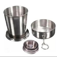 Vaso Plegable con Tapa de Acero Inoxidable 140 ml