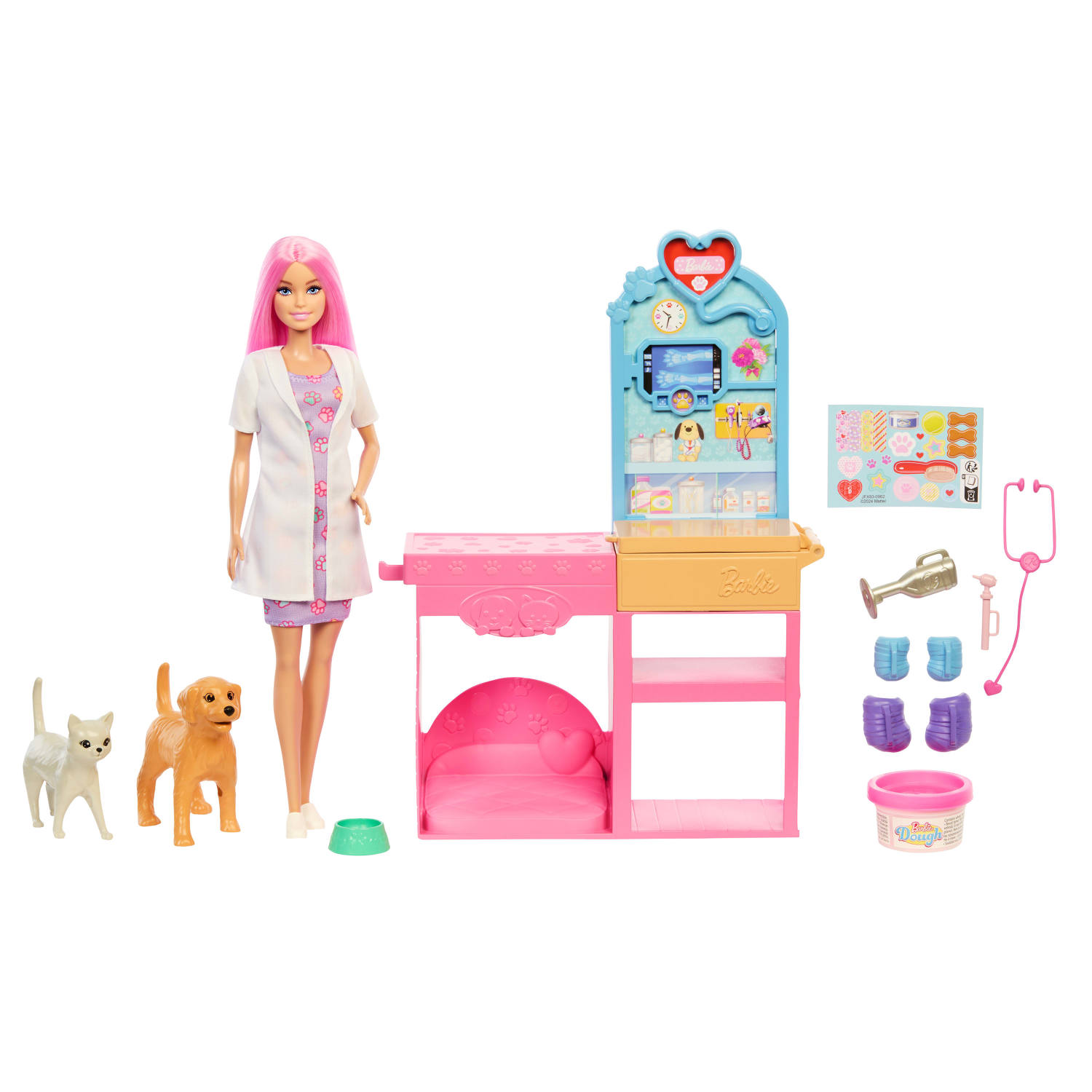 Set De Juego Barbie Veterinaria Con Mascotas