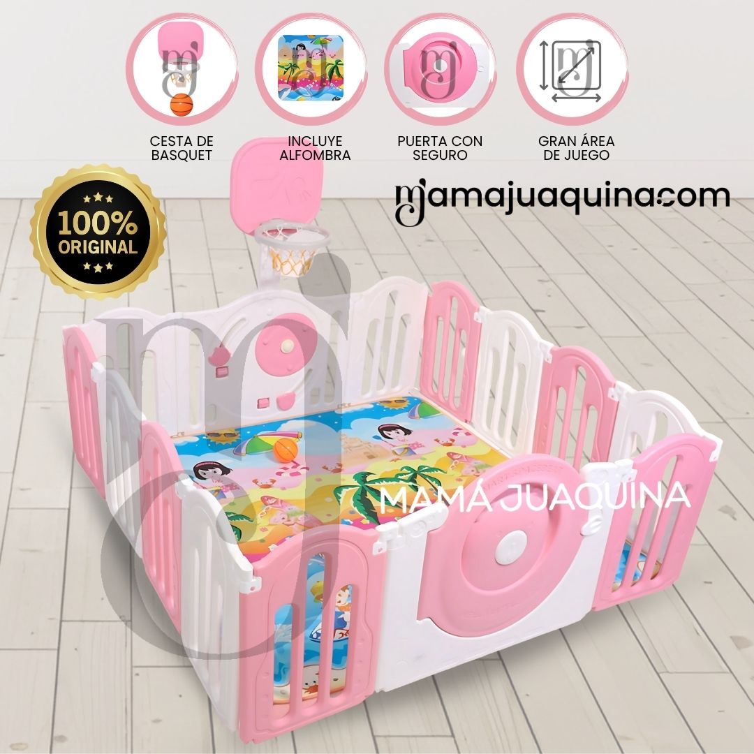 Corral con Alfombra «DAYCAMP» Rosa
