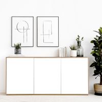 Aparador Moderno Mikela 3 puertas color Roble/Blanco TU MESITA