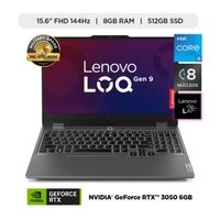 Lenovo Laptop Gamer 15.6"" Intel Core i5-12450HX 8GB 512GB SSD RTX 3050 6GB FHD LOQ