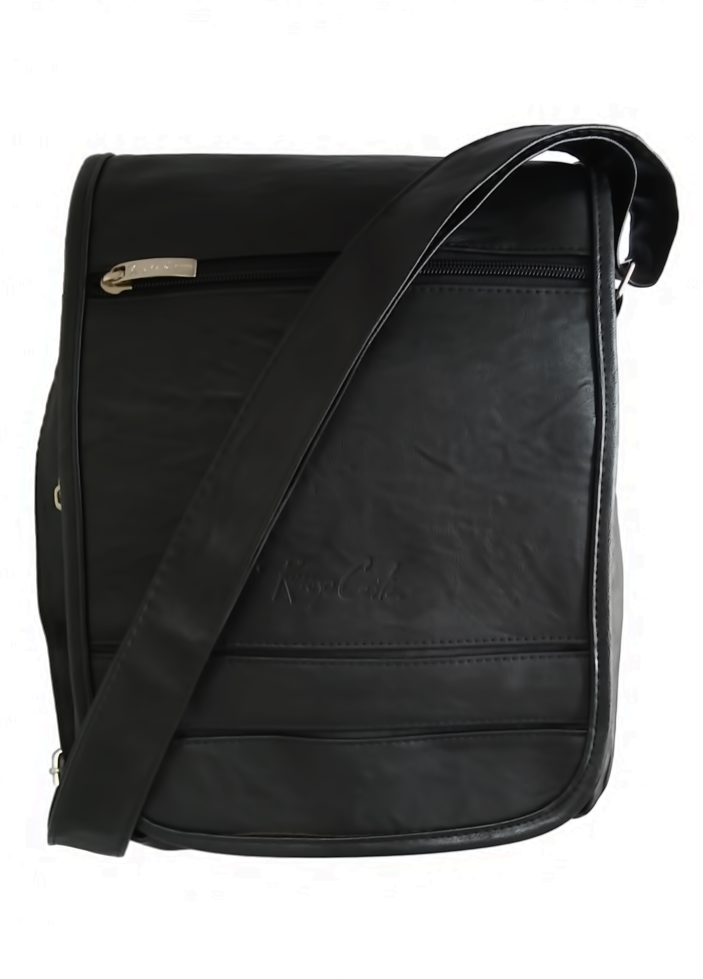 Morral de Negocios Negro Hombre Mediano Portatablet 11pulg (28x22x5) Cuero Liso