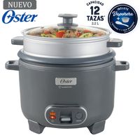 Olla Arrocera Oster 12 Tazas 3 en 1 con Función de Sofrito Vaporera color Gris