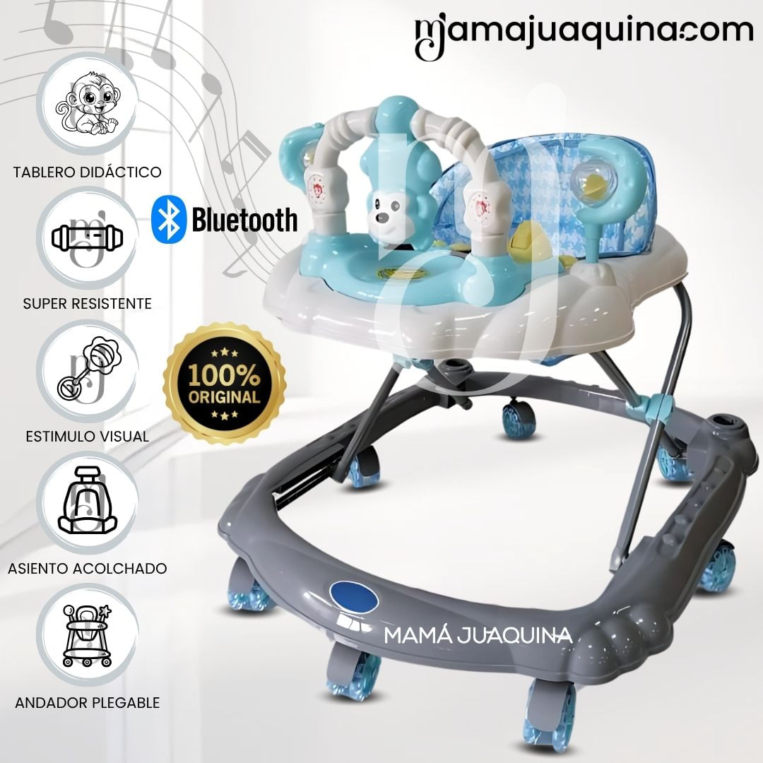 Andador Musical «CUTE MONKEY» con Bluetooth Blanco