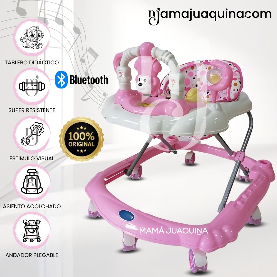 Andador Musical «CUTE MONKEY» con Bluetooth Rosa