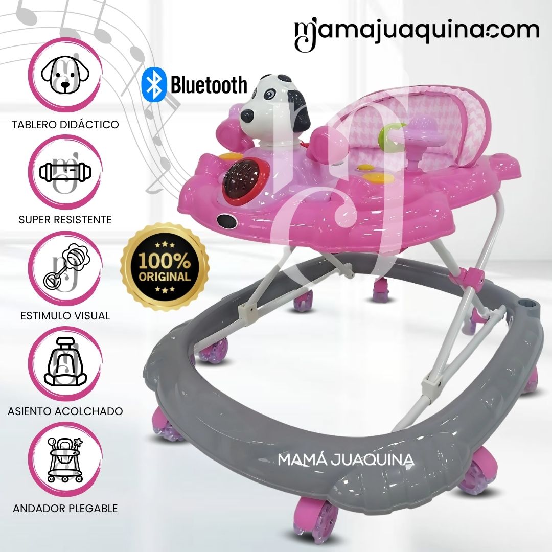 Andador Musical «SNOOPY MUSIC» con Bluetooth Rosa