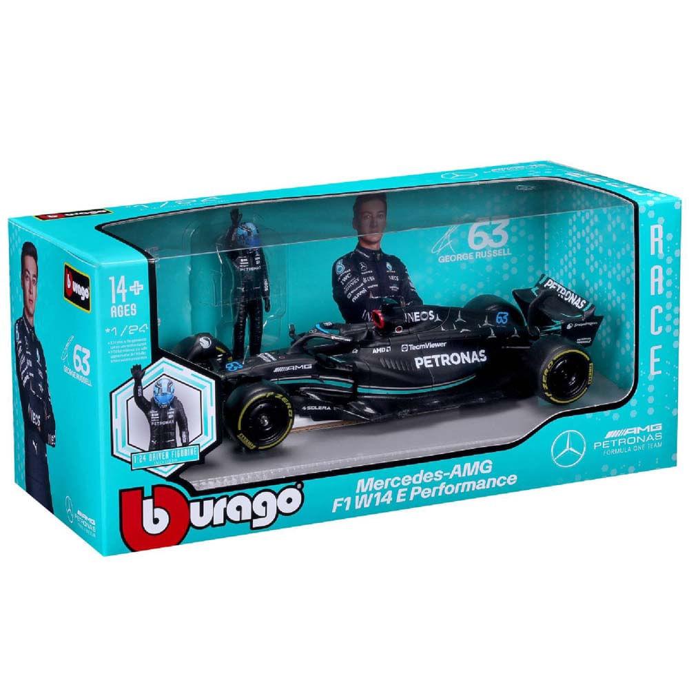 Coleccionable Mercedes con Figura Rusel 1:24 BBURAGO 18-28037