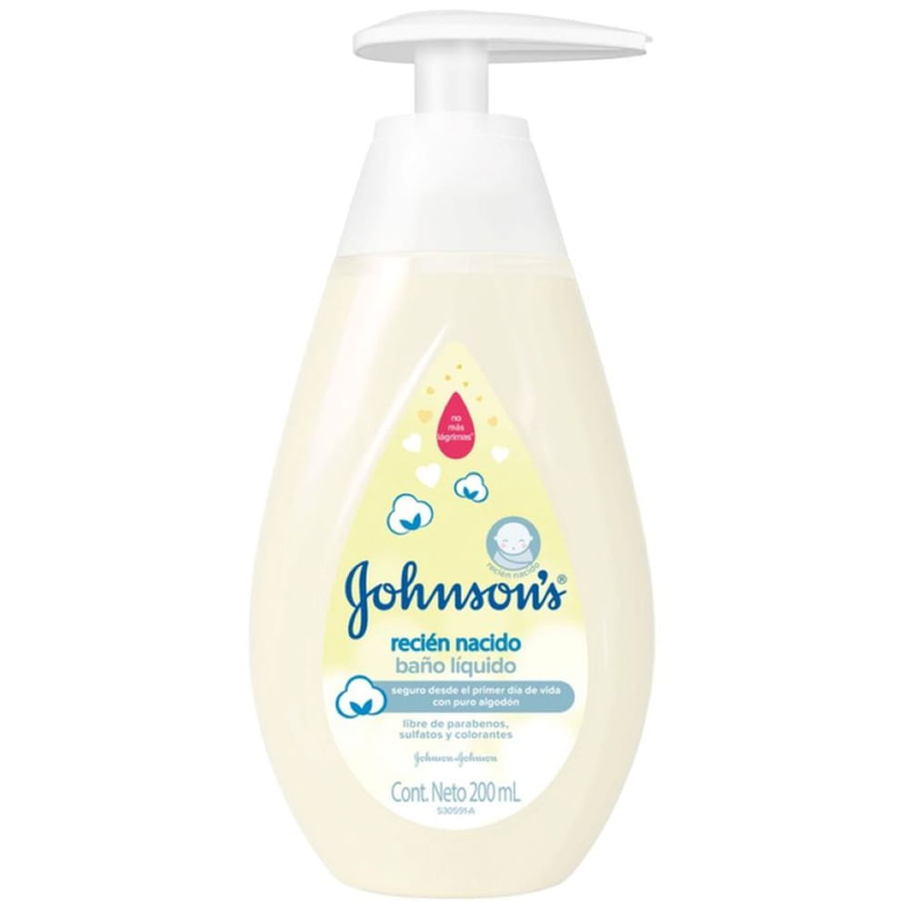 Jabón Líquido JOHNSONS BABY Recién Nacido Frasco 200ml