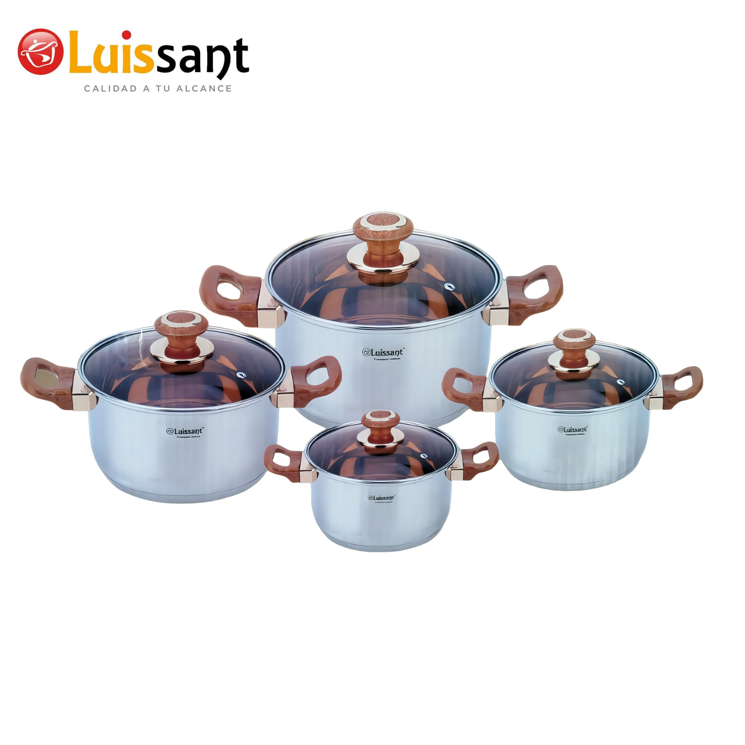 Juego de ollas Luissant LU 1104A 8 Piezas color Marron