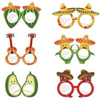 Set x 6 lentes de cartón fiesta mexicana palta mariachi