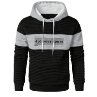 Sudadera con Capucha Negro y Gris de Invierno Hombre Chompa Talla M (Mediano) Textil Importado