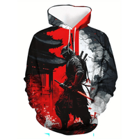 Sudadera con Capucha Blanco y Rojo de Invierno Hombre Chompa Talla M (Mediano) Textil Importado - co