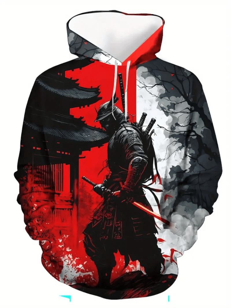 Sudadera con Capucha Blanco y Rojo de Invierno Hombre Chompa Talla M (Mediano) Textil Importado - co