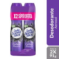 Desodorante para Mujer en Aereosol LADY SPEED STICK Carbon Absorb Spray 91g Frasco 2un