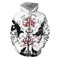 Sudadera con Capucha Blanco y Negro Hombre Invierno Urbano Talla M (Mediano) Textil Importado